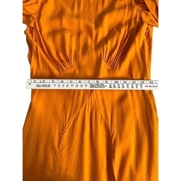 TED Baker High‎ Neck Paneled Midi Dress Tangerine Orange Sz 2 - Picture 9 of 9